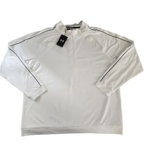 Under Armour Pullover 1/4 Zip Storm Golf Training‎ Top White Black Mens